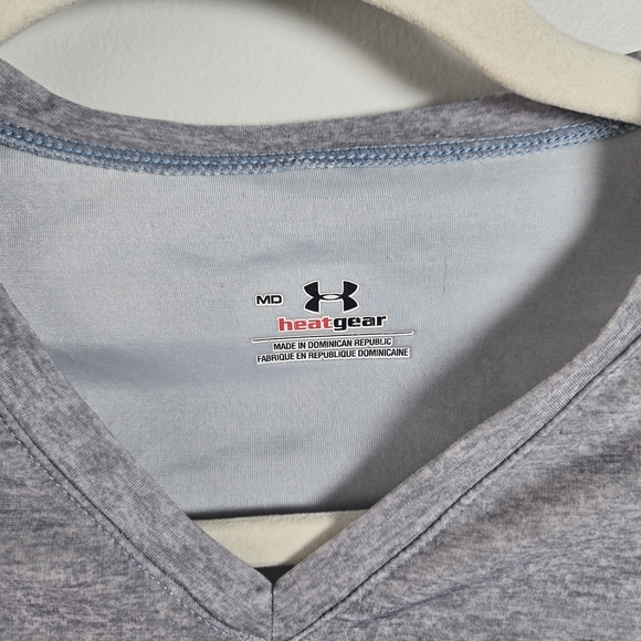 Under Armour Women's Heather Gray V-Neck Tee - Picture 3 of 4